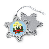 Christmas Candles Pewter Snowflake Ornament