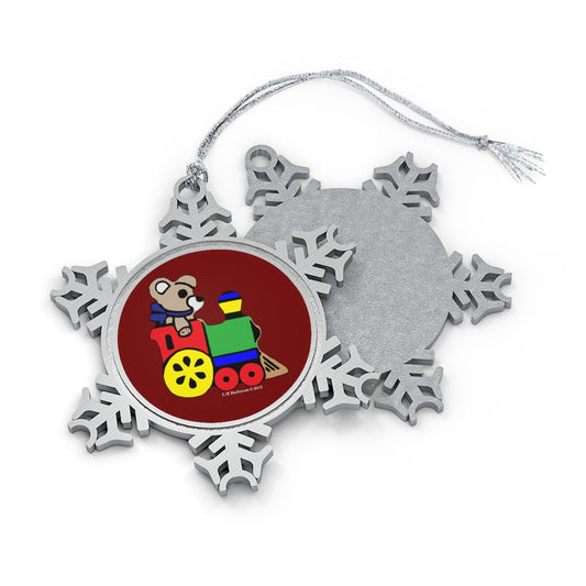 Holiday Train Pewter Snowflake Ornament