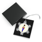 Toy Soldier in Red and Blue Pewter Snowflake Ornament