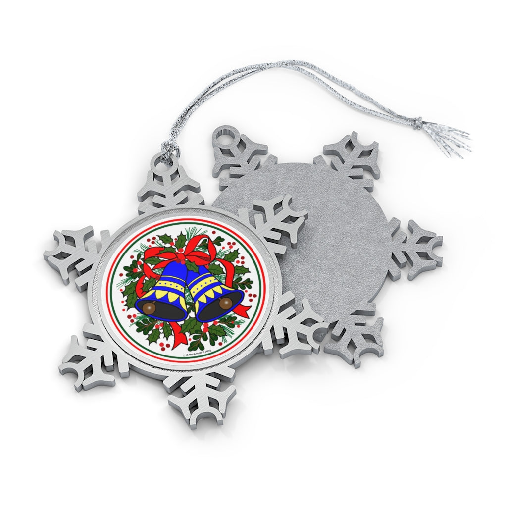 Holiday Bells Pewter Snowflake Ornament